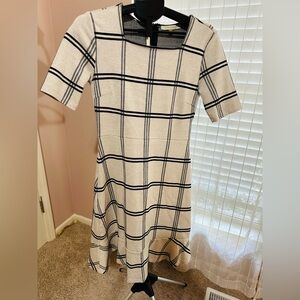 DownEast Black and Grey plaid Midi dress